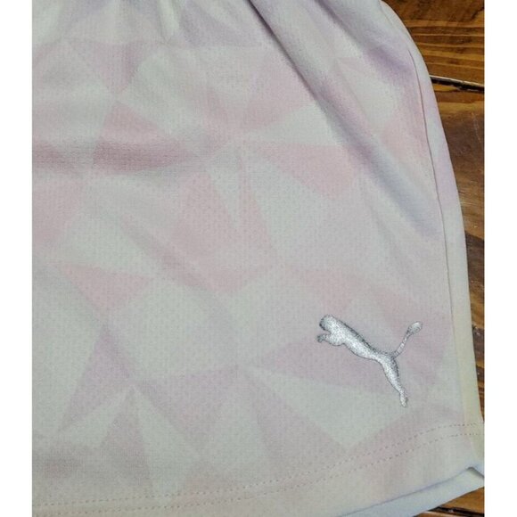 puma girls youth logo shorts size M 8-10 multi color triangles nwt - Picture 3 of 7